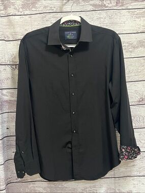 Men's Society of Threads Black Dress Regular fit Shirt size M EUC